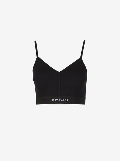 Shop Tom Ford Logo Technical Top In Negre