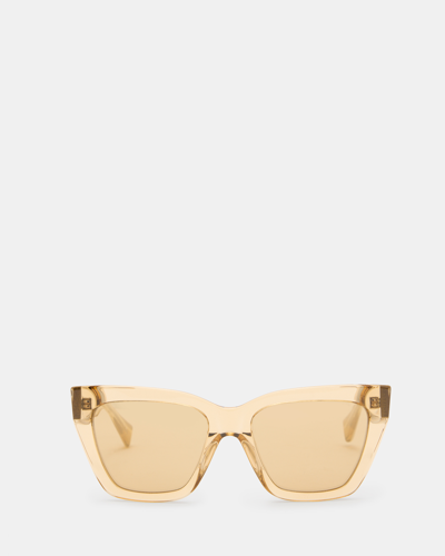 Shop Allsaints Minerva Cat Eye Sunglasses In Mirror Gold