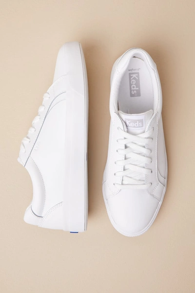 Shop Keds Pursuit White Leather Lace-up Sneakers