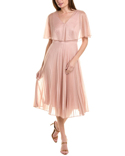 Shop Maison Tara Glitter Mesh Midi Dress In Pink