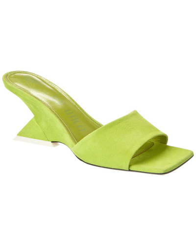 Shop Attico The  Cheope Suede Mule In Green