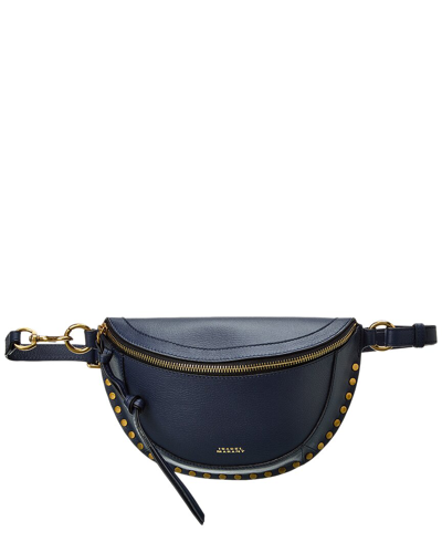 Shop Isabel Marant Skano Leather Belt Bag In Blue