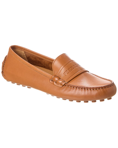 Shop Ferragamo Iside Leather Loafer In Brown