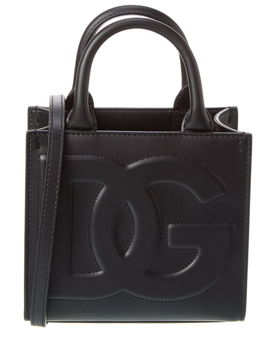 Shop Dolce & Gabbana Dg Daily Mini Leather Shopper Tote In Black