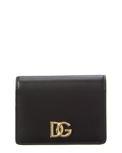 Shop Dolce & Gabbana Dg Logo Leather Card Case In Black