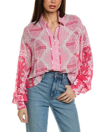 Shop Free People Virgo Baby Button-down Shirt In Pink