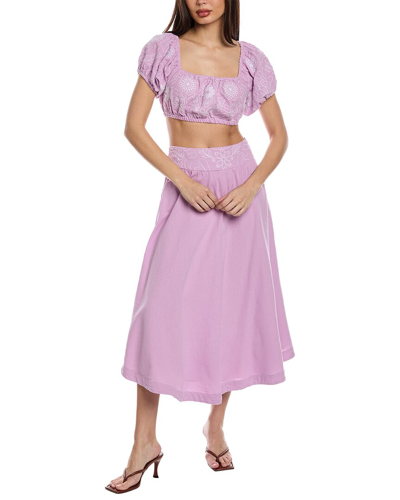 Shop Free People 2pc Lotus Top & Maxi Skirt Set In Purple