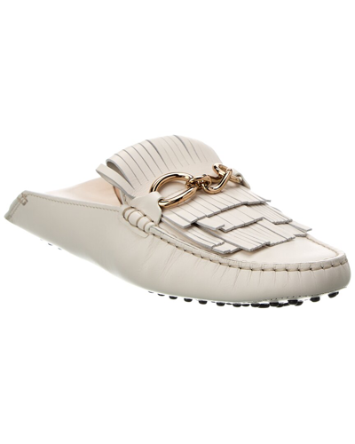 Shop Tod's Leather Mule In White
