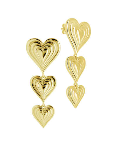 Shop Sterling Forever 14k Plated Beating Heart Drop Studs