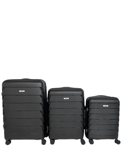 Shop Izod Ashley Expandable 3pc Suitcase Set In Black