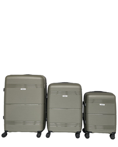 Shop Izod Legna Expandable 3pc Suitcase Set In Green