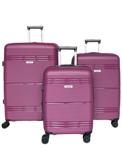 Shop Izod Legna Expandable 3pc Suitcase Set In Pink