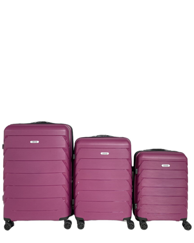 Shop Izod Ashley Expandable 3pc Suitcase Set In Pink