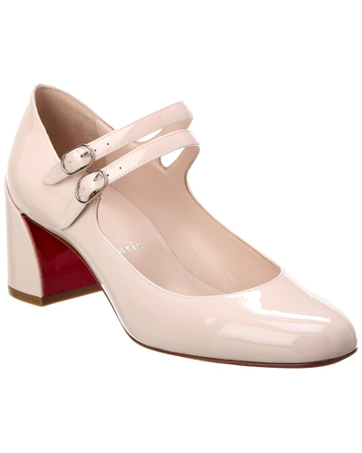 Shop Christian Louboutin Miss Jane 55 Patent Pump In White