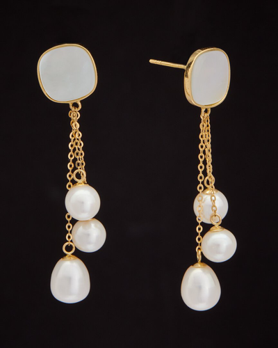 Shop Italian Gold 18k  Pearl Dangle Earrings