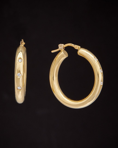 Shop Italian Gold 14k  0.15 Ct. Tw. Diamond Earrings