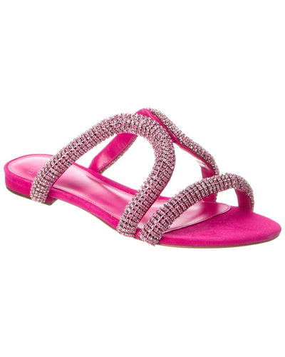 Shop Alexandre Birman Cleo Crystal Suede Sandal In Pink
