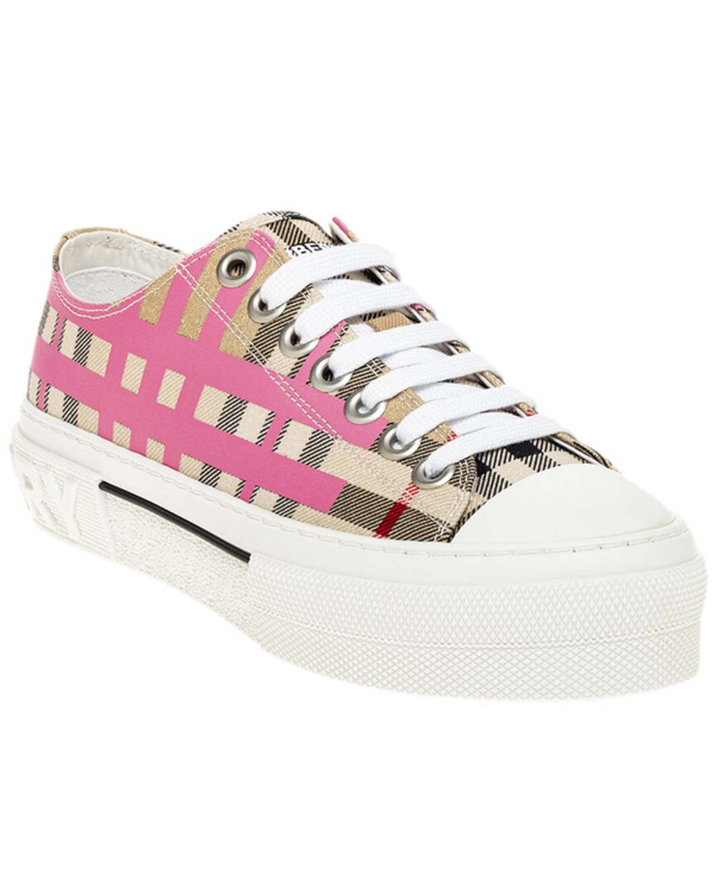Burberry Check Canvas & Leather Sneaker In Beige | ModeSens Burberry Check Canvas & Leather Sneaker In Beige | ModeSens