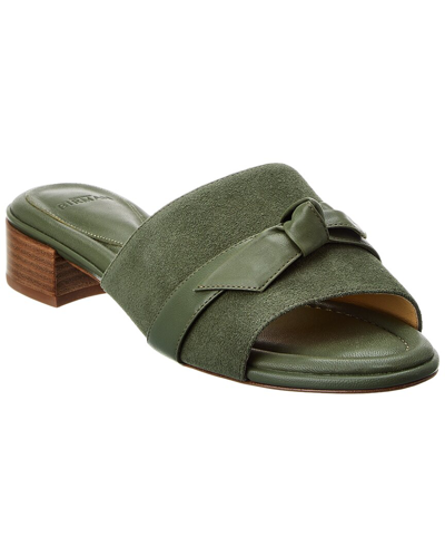 Shop Alexandre Birman Clarita 30 Leather & Suede Sandal In Green