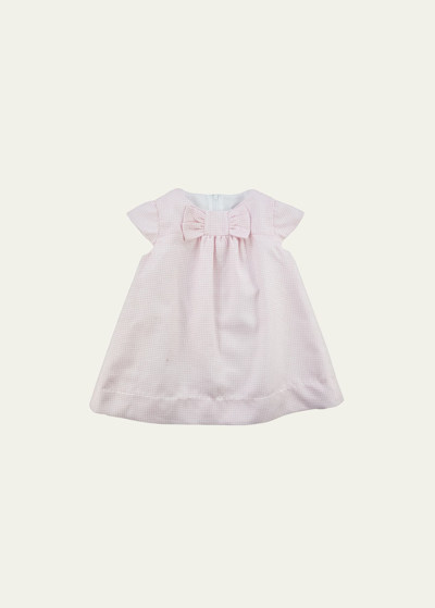 Shop Florence Eiseman Girl's Pique Dress With Bow In Pink
