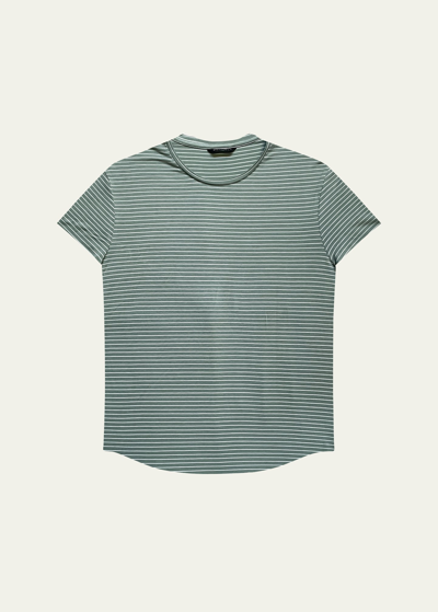 Shop Monfrere Men's Dann Striped T-shirt In Sage Stripe