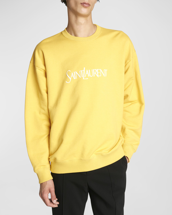 Saint Laurent logo-print cotton sweatshirt - Yellow
