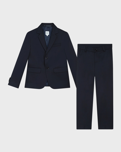 Shop Hugo Boss Boy's Two-piece Striped Suit In Electric Blue
