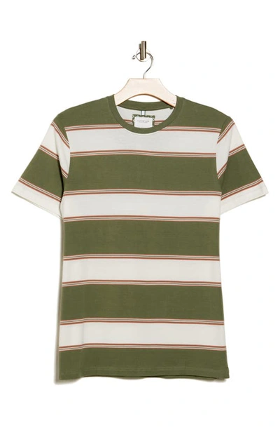 Shop Denim And Flower Wide Stripe Crewneck T-shirt In Green