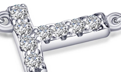 Lafonn Simulated Diamond Pave Initial Bracelet In Silver/ White T