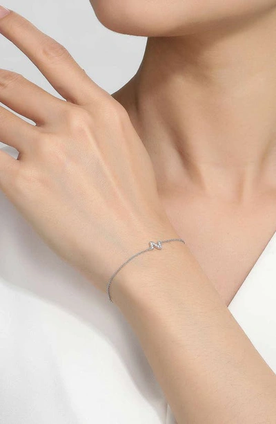 Lafonn Simulated Diamond Pavé Initial Bracelet In Silver/ White N