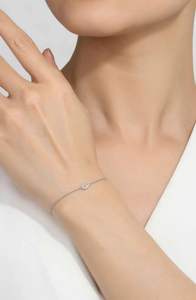 Lafonn Simulated Diamond Pave Initial Bracelet In Silver/ White J