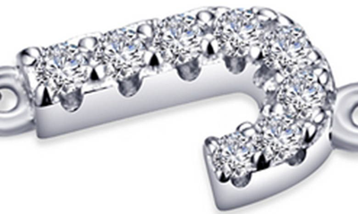 Lafonn Simulated Diamond Pave Initial Bracelet In Silver/ White J