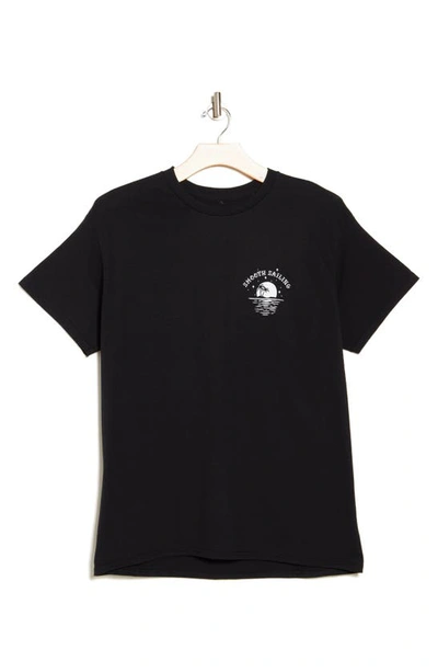 Shop Retrofit Smooth Sailing Cotton Graphic T-shirt In Black