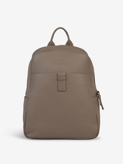 Shop Enrico Mandelli Grained Leather Backpack In Taupe