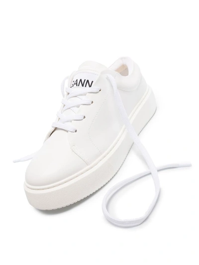 Shop Ganni Low-top Sneakers In White