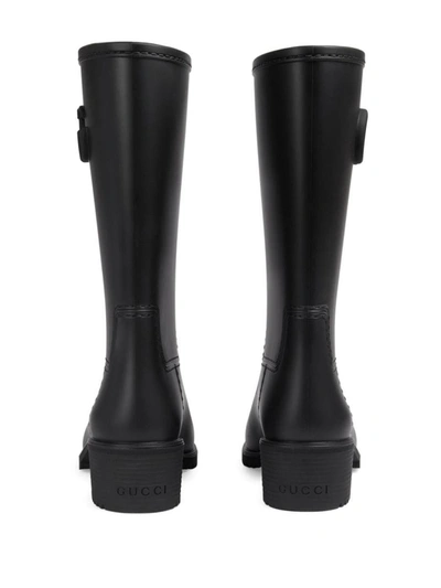 Shop Gucci Rubber Rain Boots In Black