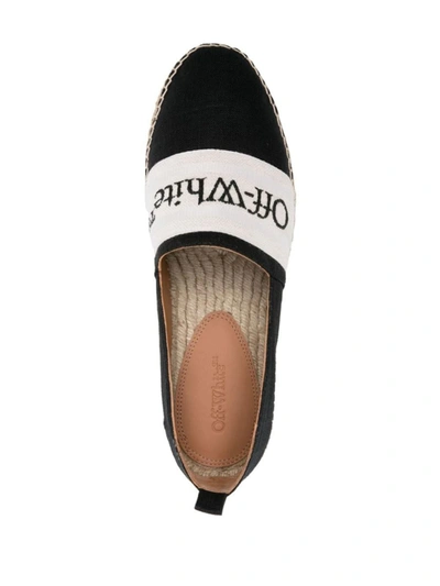 Shop Off-white Linen Espadrilles In Black