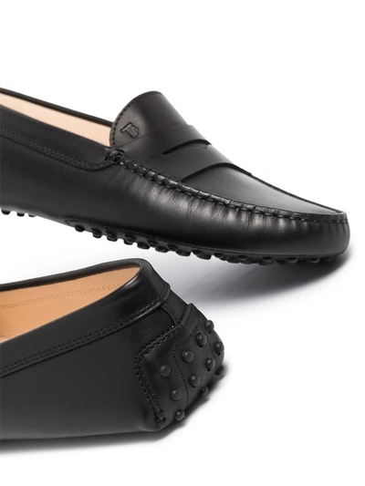 Shop Tod's Gommini Leather Driving Shoes In Black