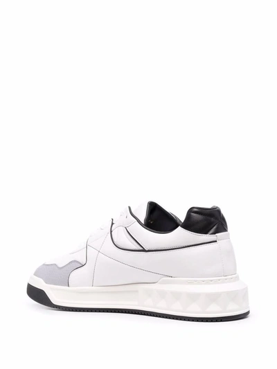 Shop Valentino Garavani One Stud Leather Sneakers In White