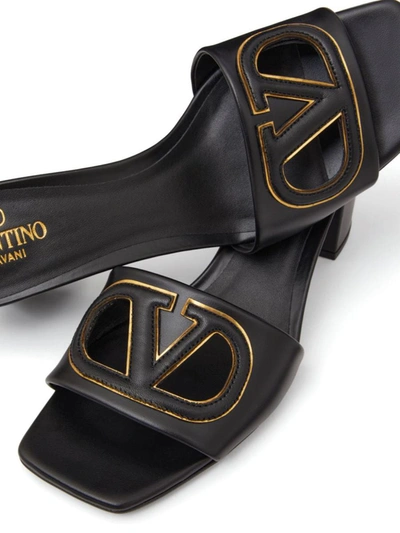 Shop Valentino Garavani Vlogo Cut-out Sandals In Black