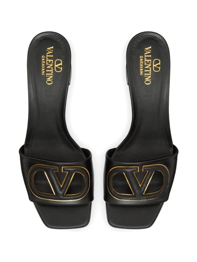 Shop Valentino Garavani Vlogo Cut-out Sandals In Black