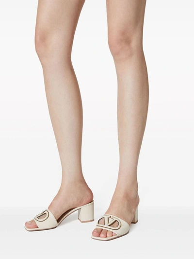 Shop Valentino Garavani Vlogo Cut-out Sandals In White