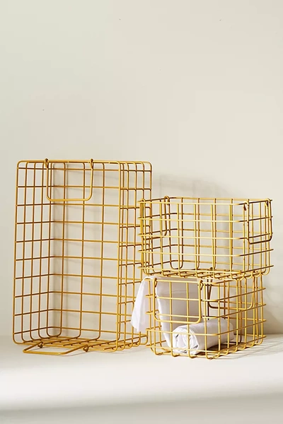 Shop Anthropologie Wire Basket Crates, Set Of 3