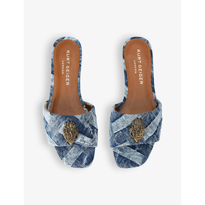 Shop Kurt Geiger London Women's Denim Kensington Eagle-head Denim Sandals