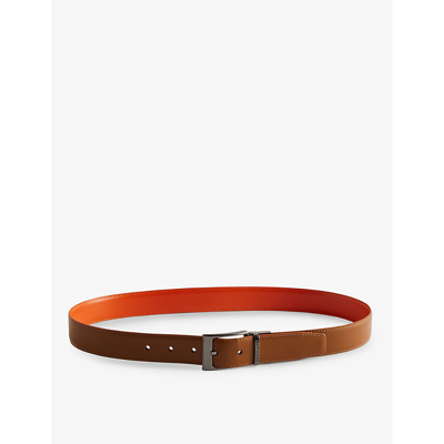Shop Ted Baker Kacin Reversible Leather Belt In Tan