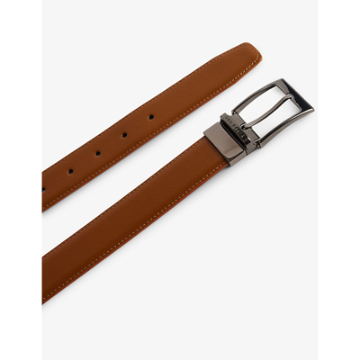 Shop Ted Baker Men's Tan Kacin Reversible Leather Belt