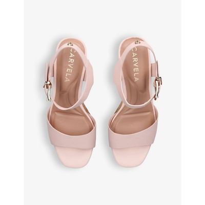 Carvela Womens Pink Sadie Stud-embellished Leather Wedge Sandals In Pink