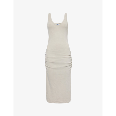 Shop James Perse Women's Toast Skinny Slim-fit Cotton-blend Midi Dress