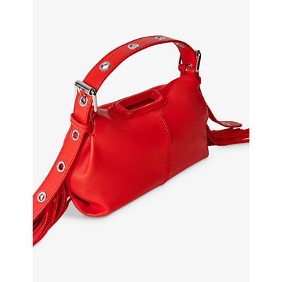 Shop Maje Women's Rouges Miss M Mini Logo-embossed Leather Shoulder Bag