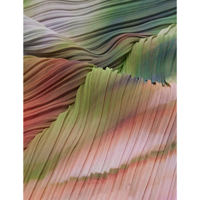 Shop Issey Miyake Pleats Please  Womens Turnip Turnip And Spinach Abstract-pattern Knitted Scarf
